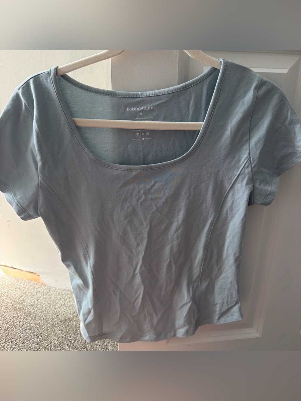 Scoop Neck Short Sleeve Tee in Light Sage